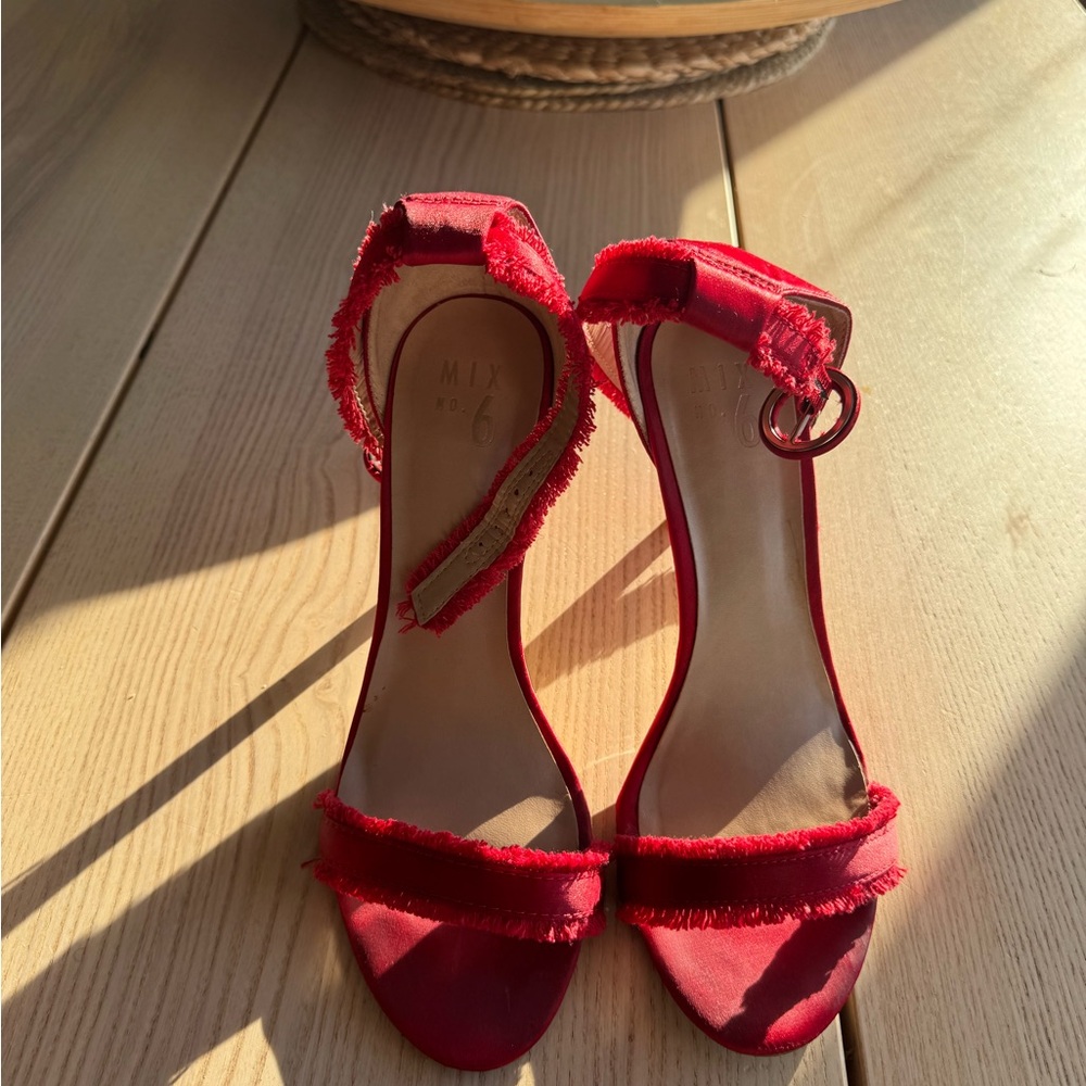 Mix No. 6 Chic Red Ankle Strap Heels